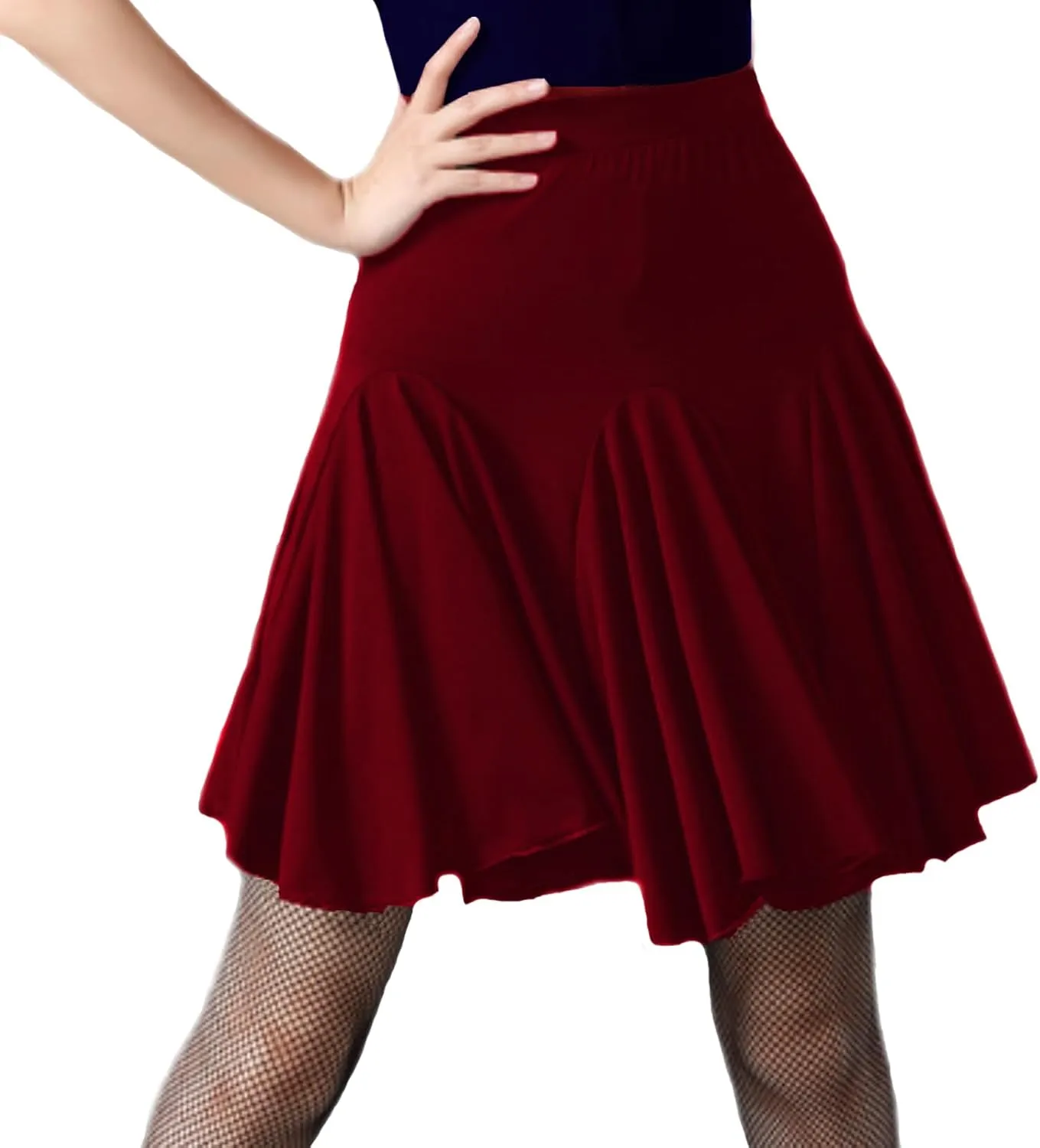 Women Black Ruffle Dance Skirt for Women A Line Casual Skirt Ladies Pleated Tennis Latin Dance Skirt with Shorts