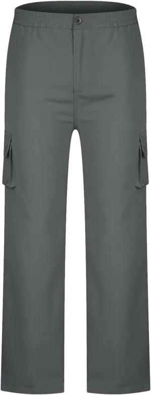 Women Cargo Pants Work Wear Solid Straight Leg Pants with Multiple Pockets Full Pants Available in Plus Size
