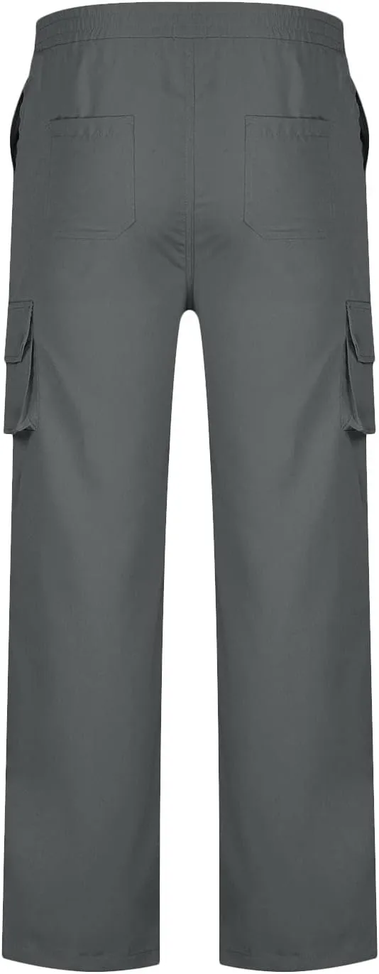 Women Cargo Pants Work Wear Solid Straight Leg Pants with Multiple Pockets Full Pants Available in Plus Size