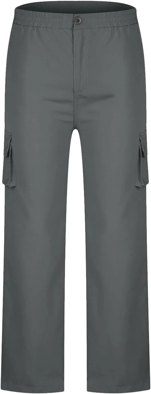 Women Cargo Pants Work Wear Solid Straight Leg Pants with Multiple Pockets Full Pants Available in Plus Size