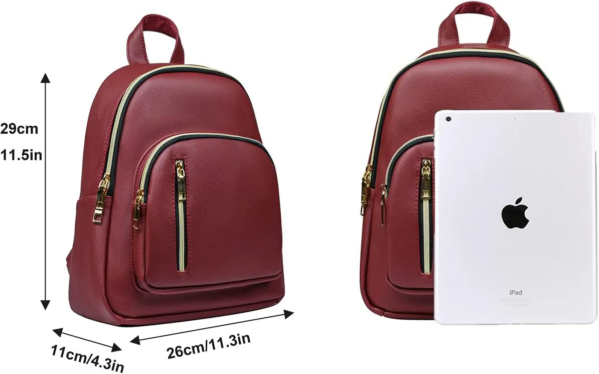 Women Mini Backpack Purse PU Leather Anti-theft Backpack Ladies Fashion Casual Travel Daypack Rucksack