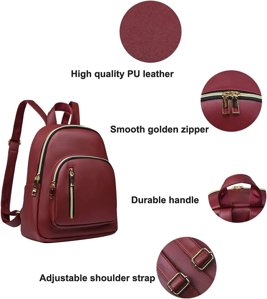 Women Mini Backpack Purse PU Leather Anti-theft Backpack Ladies Fashion Casual Travel Daypack Rucksack