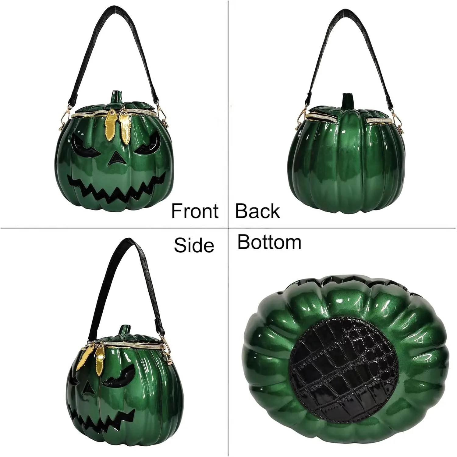 Women Pumpkin Shaped Crossbody Shoulder Bag Unique Weird PVC Handbag Novelty Halloween Pumpkin Purse