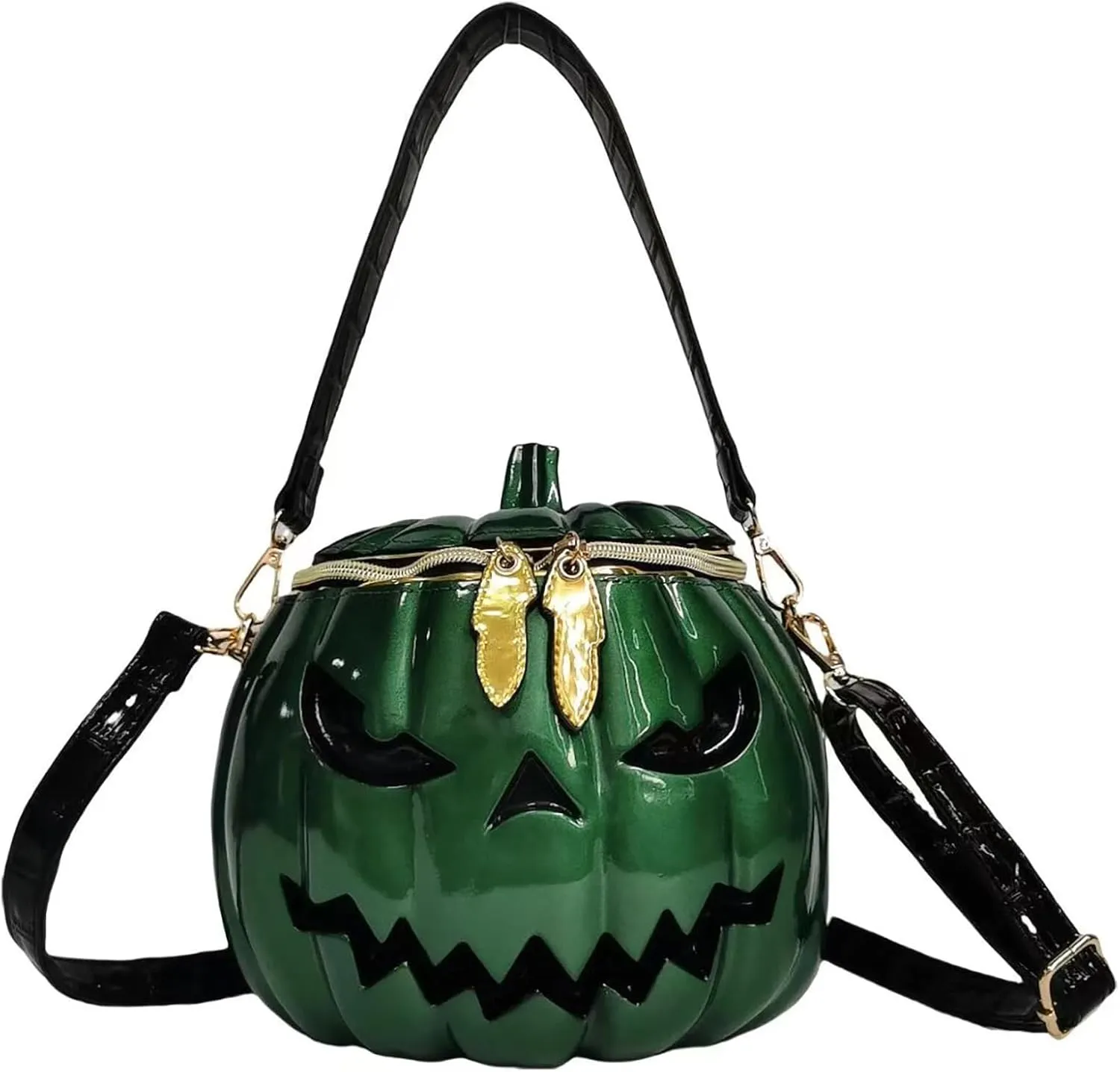 Women Pumpkin Shaped Crossbody Shoulder Bag Unique Weird PVC Handbag Novelty Halloween Pumpkin Purse