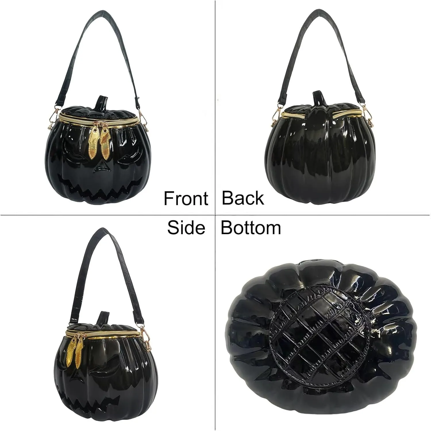 Women Pumpkin Shaped Crossbody Shoulder Bag Unique Weird PVC Handbag Novelty Halloween Pumpkin Purse