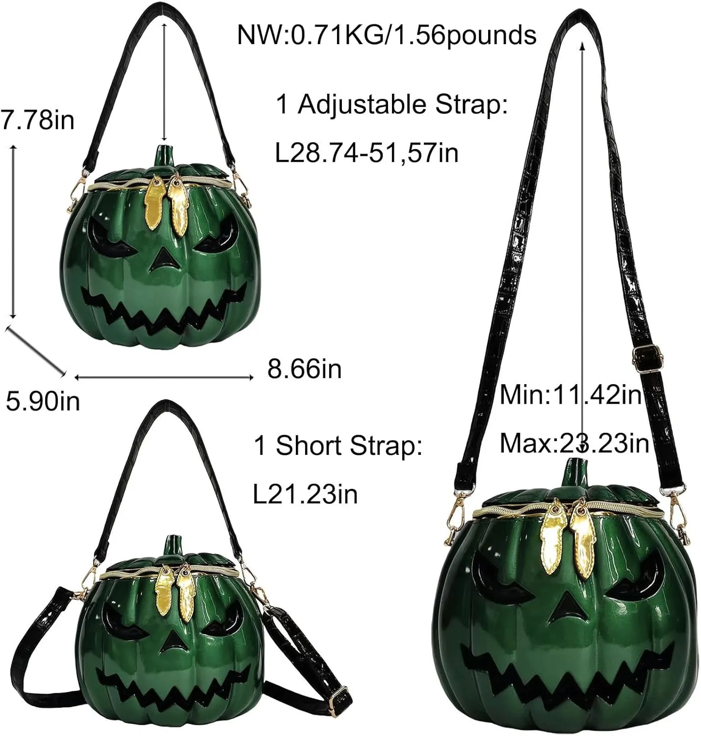 Women Pumpkin Shaped Crossbody Shoulder Bag Unique Weird PVC Handbag Novelty Halloween Pumpkin Purse