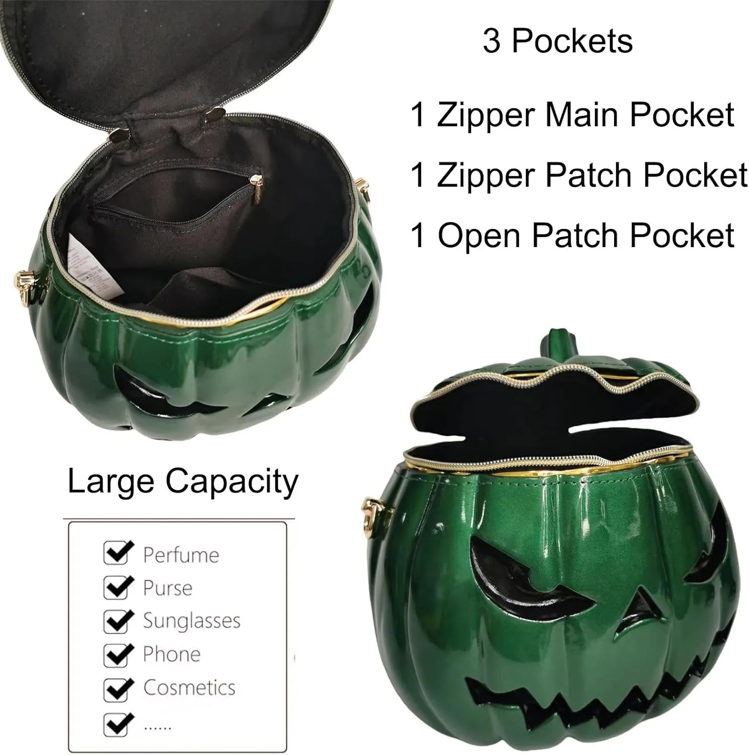Women Pumpkin Shaped Crossbody Shoulder Bag Unique Weird PVC Handbag Novelty Halloween Pumpkin Purse