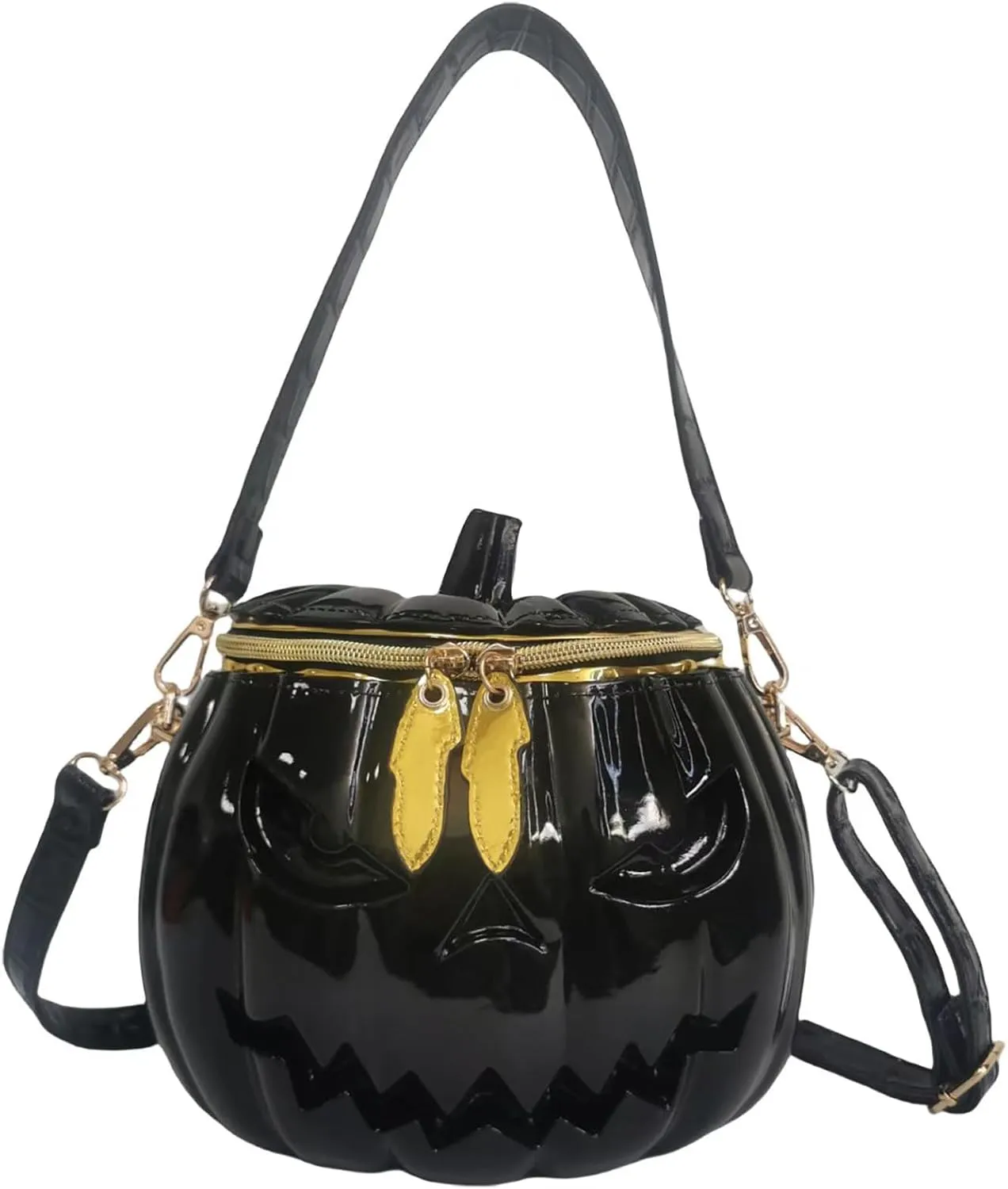 Women Pumpkin Shaped Crossbody Shoulder Bag Unique Weird PVC Handbag Novelty Halloween Pumpkin Purse