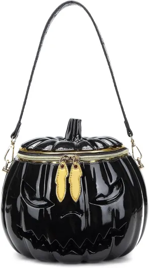 Women Pumpkin Shaped Crossbody Shoulder Bag Unique Weird PVC Handbag Novelty Halloween Pumpkin Purse