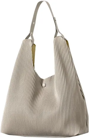 Women Soft Vegan Leather Handbags Fashion Shoulder Totes Large Bucket Purse Pleated Top Handle Satchel 2024