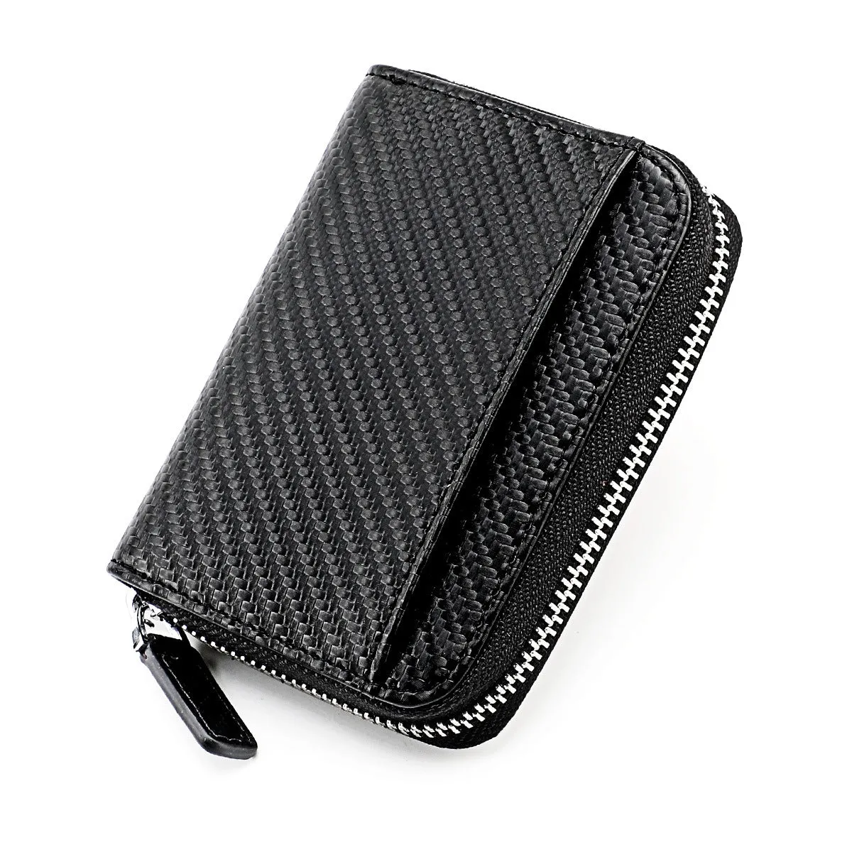 Women's & Men's & Leather Expanding Swiping Zipper Change Card Holder