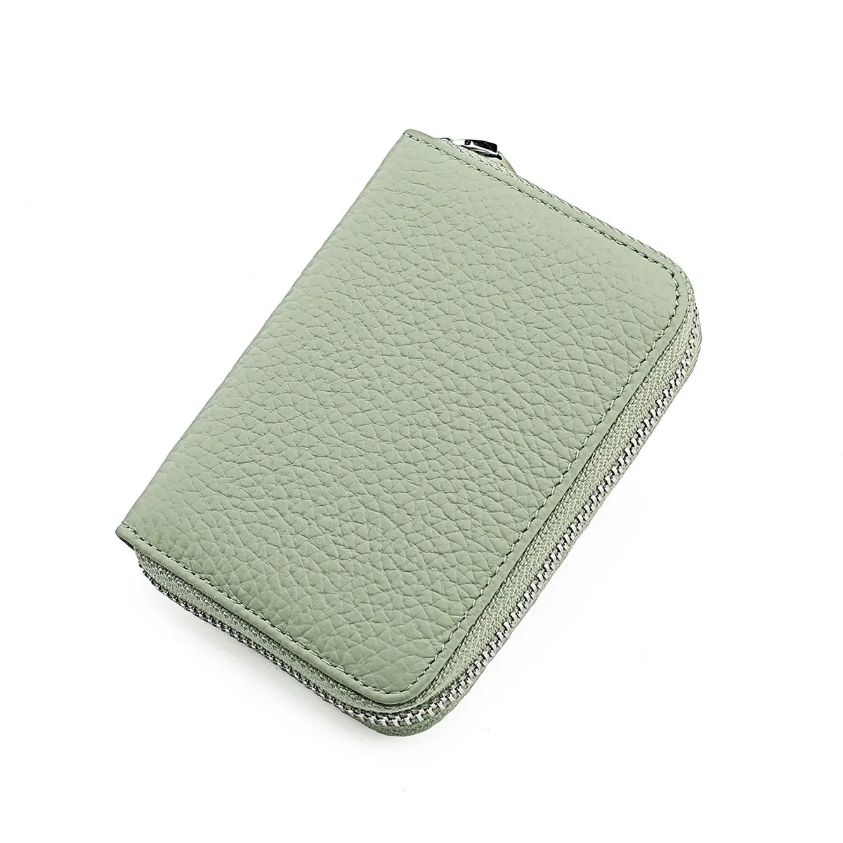 Women's & Men's & Leather Expanding Swiping Zipper Change Card Holder