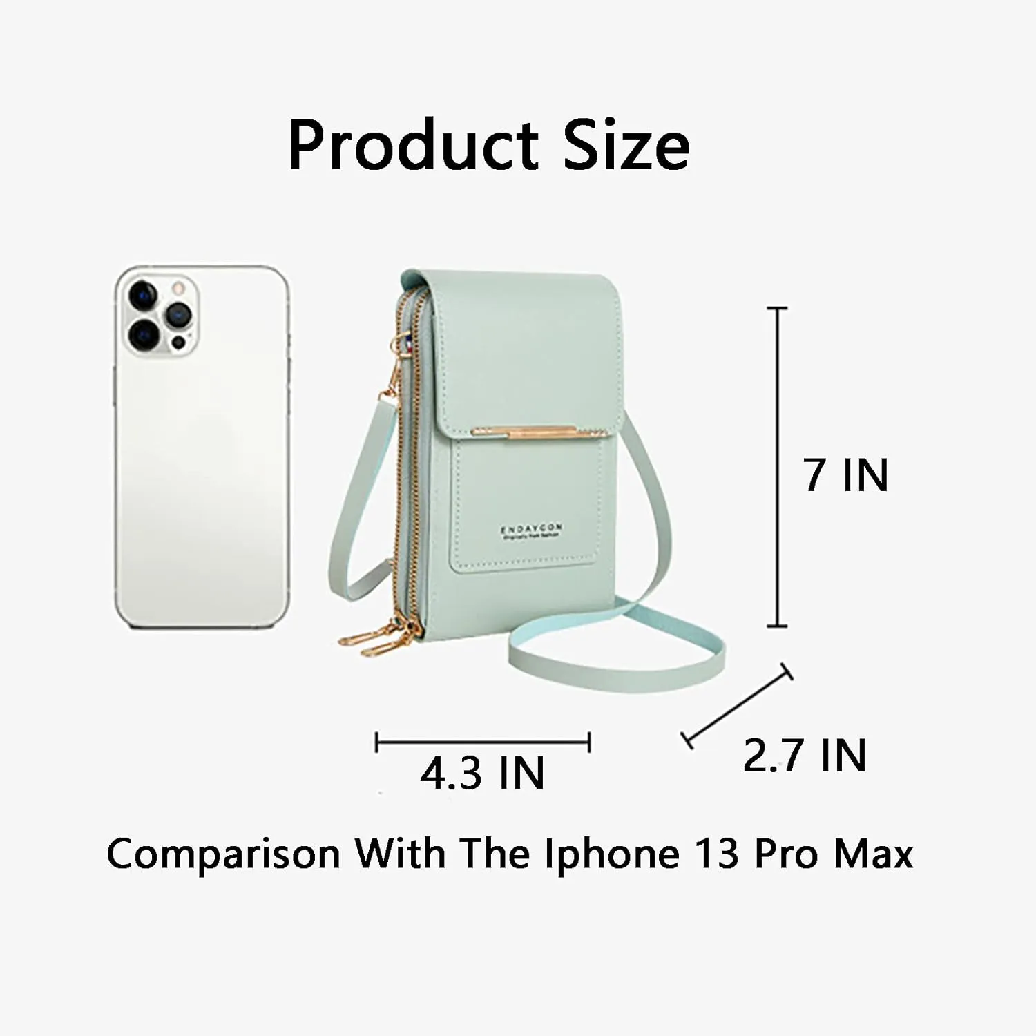 Women's Anti-theft Leather Crossbody RFID Blocking Bag,Mini Touch Screen One Shoulder Mobile Phone Purse