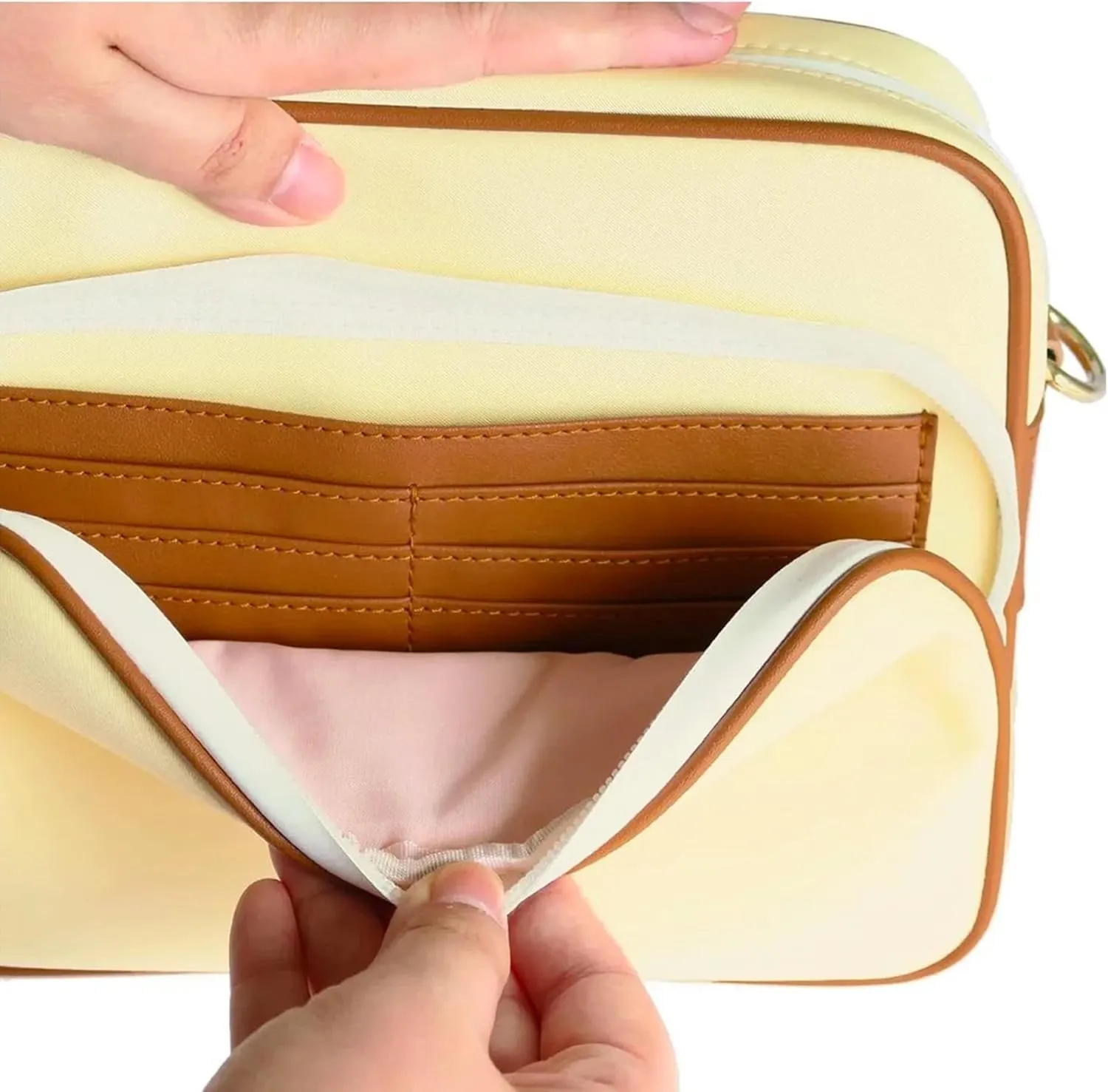 Womens Anti-Theft Water-Proof Travel Crossbody Bag with Slash-Resistant Faux Leather & Locking Clasps Strap