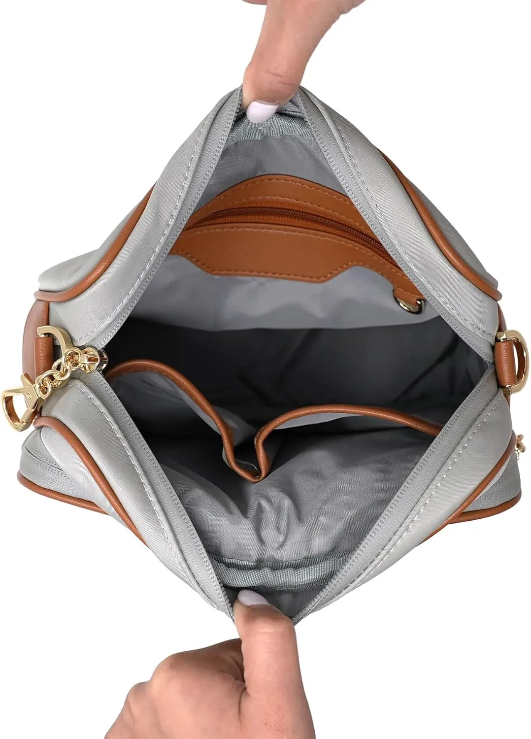 Womens Anti-Theft Water-Proof Travel Crossbody Bag with Slash-Resistant Faux Leather & Locking Clasps Strap