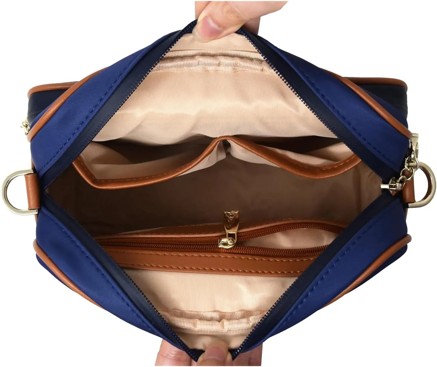 Womens Anti-Theft Water-Proof Travel Crossbody Bag with Slash-Resistant Faux Leather & Locking Clasps Strap