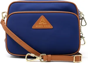 Womens Anti-Theft Water-Proof Travel Crossbody Bag with Slash-Resistant Faux Leather & Locking Clasps Strap