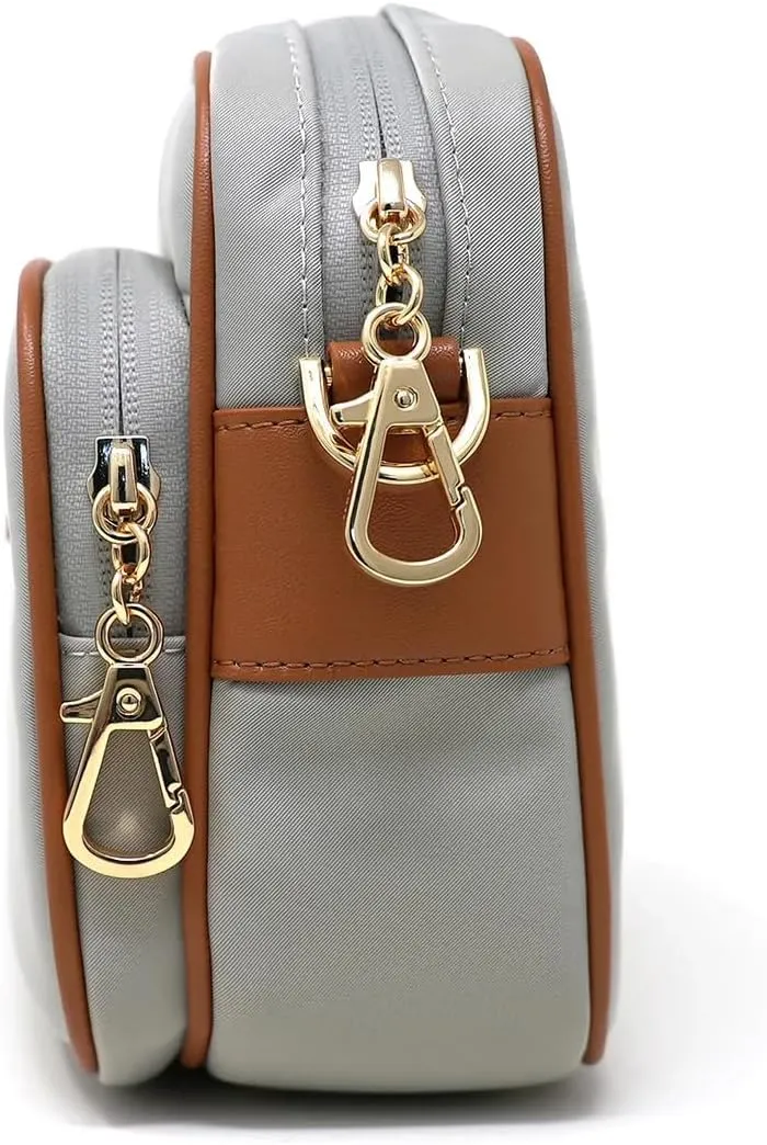 Womens Anti-Theft Water-Proof Travel Crossbody Bag with Slash-Resistant Faux Leather & Locking Clasps Strap
