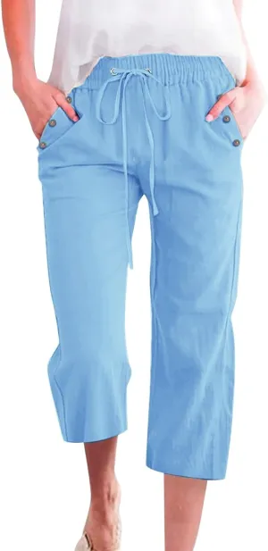 Womens Bootcut Dress Pants Womens Plus Size Business Office Casual Slacks with Pockets Women Linen Palazzo