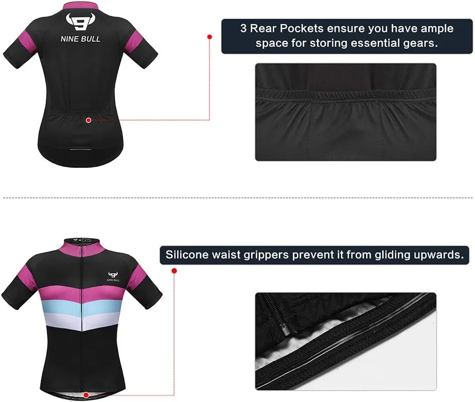 Women's Cycling Jersey Short Sleeve MTB Bike Clothing Road Bicycle Shirts Shorts Padded Pants