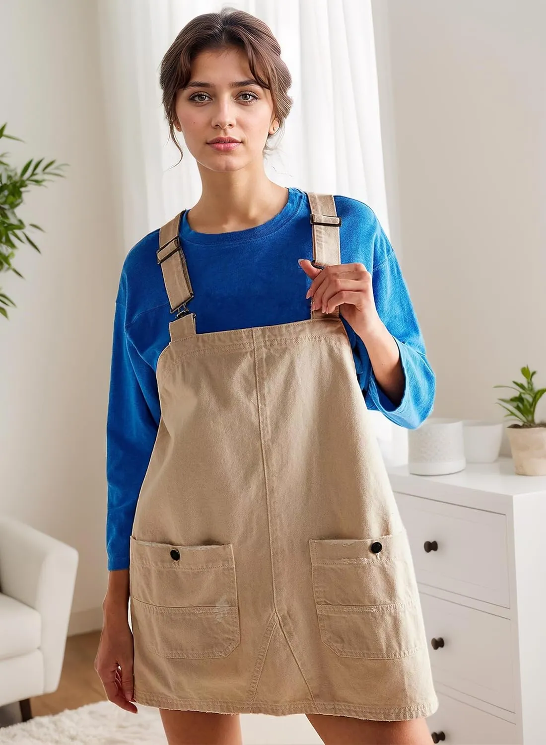 Womens Denim Overalls Dress Casual Summer Jeans Adjustable Strap Short Rompers with Pockets