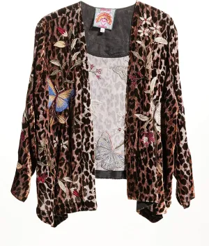 Women's Embroidered Velvet Bolero, Multi, X-Large