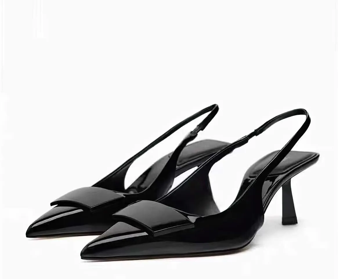 Women's Fabric High-Heel Slingback Shoes Bow Detail On The Front Elastic Strap Around The Back Pointed Toe Wedding Party Office Dance Pump