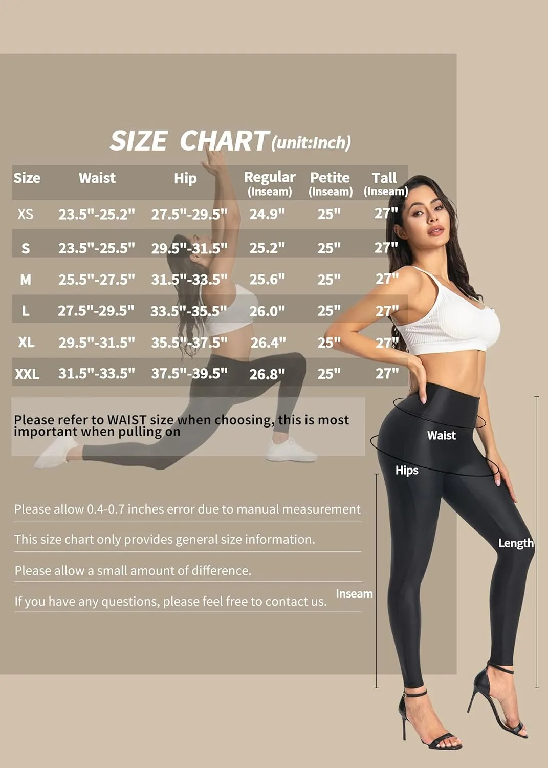 Womens Faux Leather Leggings - High Waisted Black Leather Pants Sexy Tummy Control Stretch Comfy Pleather Tights