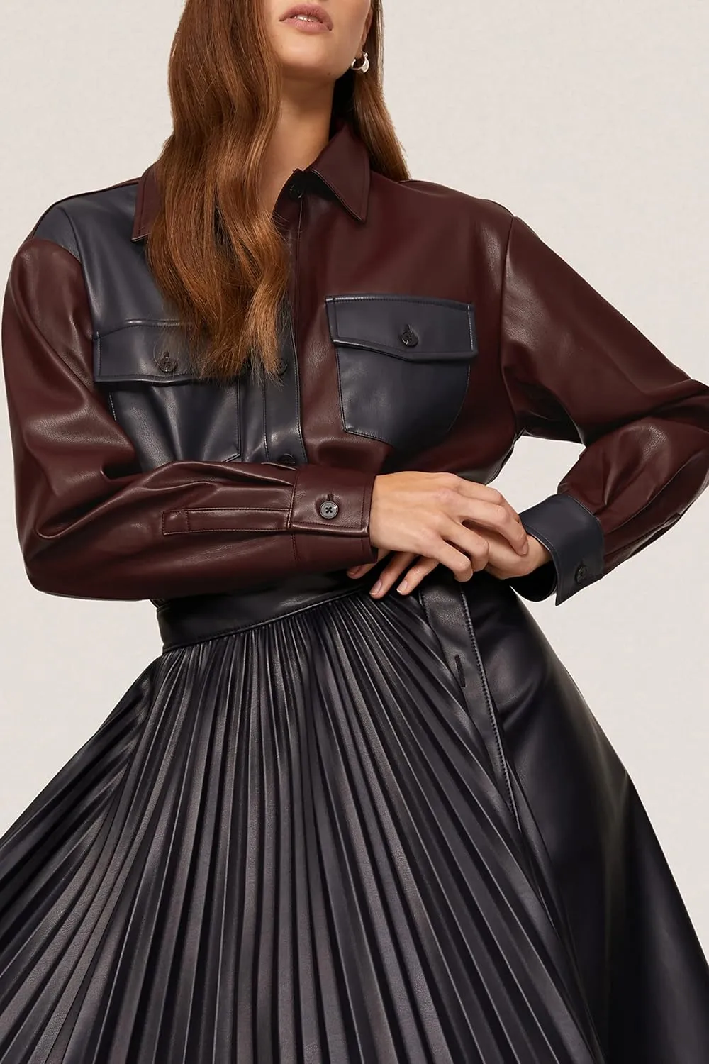 Women's Faux Leather Shacket