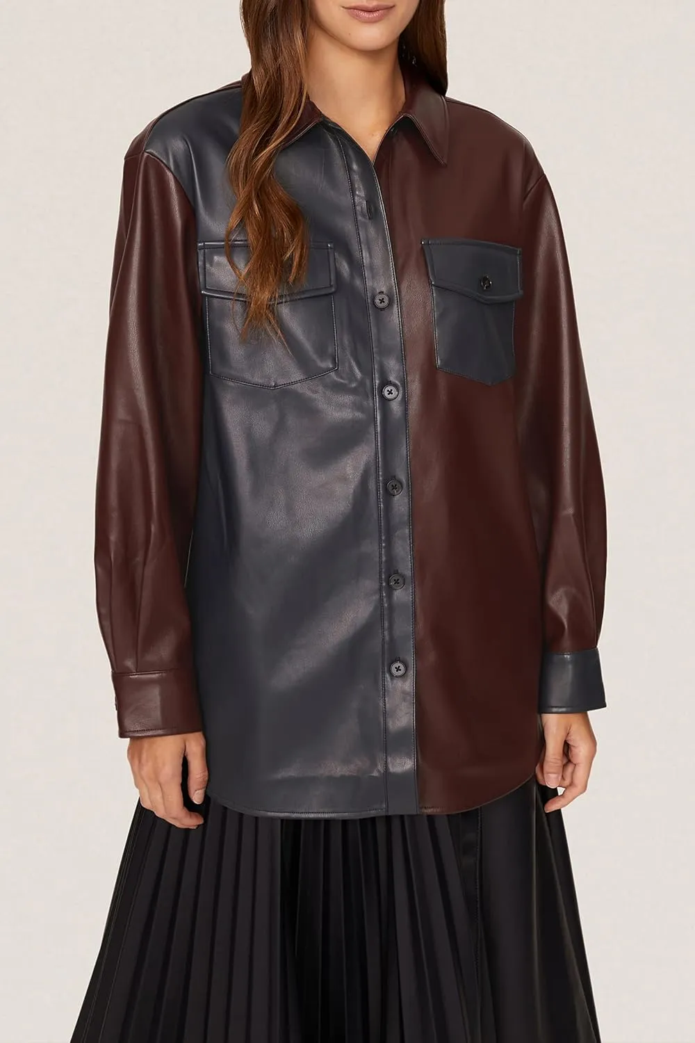 Women's Faux Leather Shacket