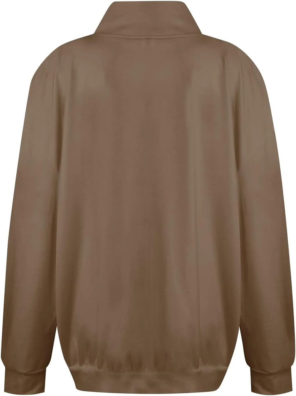 Women's French Terry Sweatshirt Fashion Solid Color Long Sleeve Loose Slit Half Turtleneck Sweatshirt Top, S-3XL