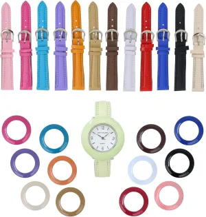 Women's Heart Shaped Multi-Color Faux Leather Watch