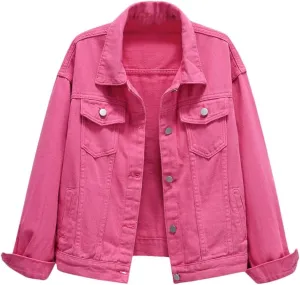Women's Jeans Jacket Loose Short Casual Tops Cotton Denim Outerwear