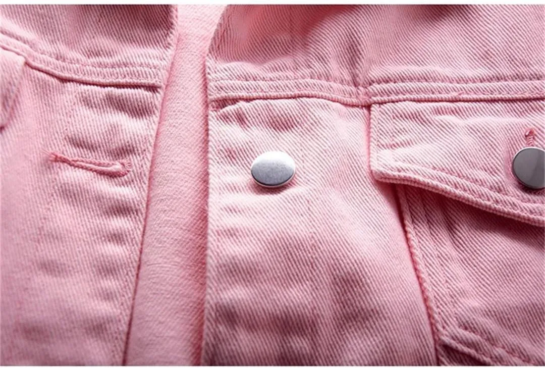 Women's Jeans Jacket Loose Short Casual Tops Cotton Denim Outerwear