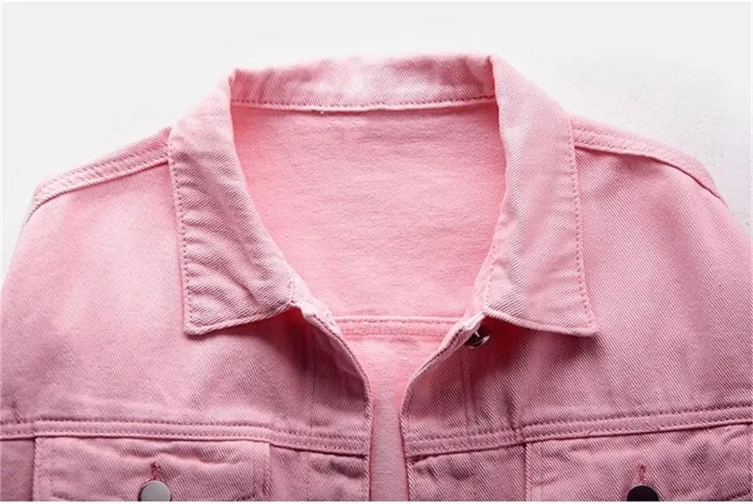 Women's Jeans Jacket Loose Short Casual Tops Cotton Denim Outerwear