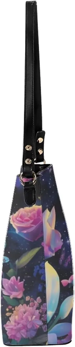 Women's Leather Handbags Designer Tote Purse Bucket Bags Oversized Large Shoulder Bag with Handle Pockets