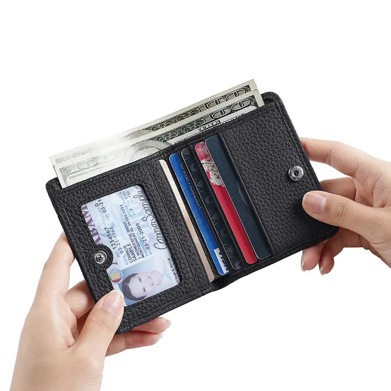 Women's Leather Swiping Safety Fashion Cover Change Ladies Wallets