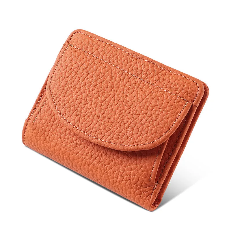 Women's Leather Swiping Safety Fashion Cover Change Ladies Wallets