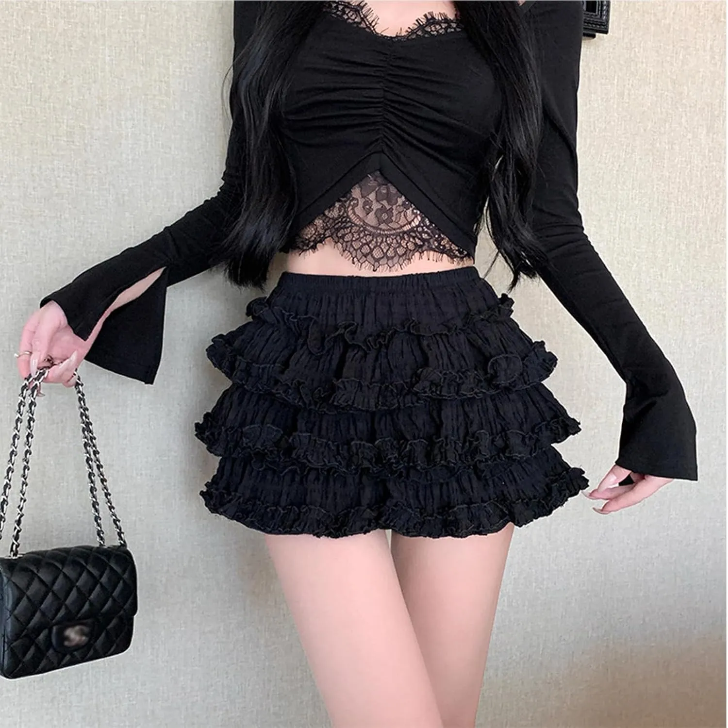 Womens Lolita Bloomers Retro Embossed Ruffles Pumpkin Pants Bottom Shorts