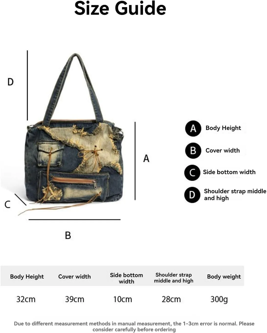 Women's Retro Y2K Denim Bag - Casual Wallet & Handbag with Large Capacity
