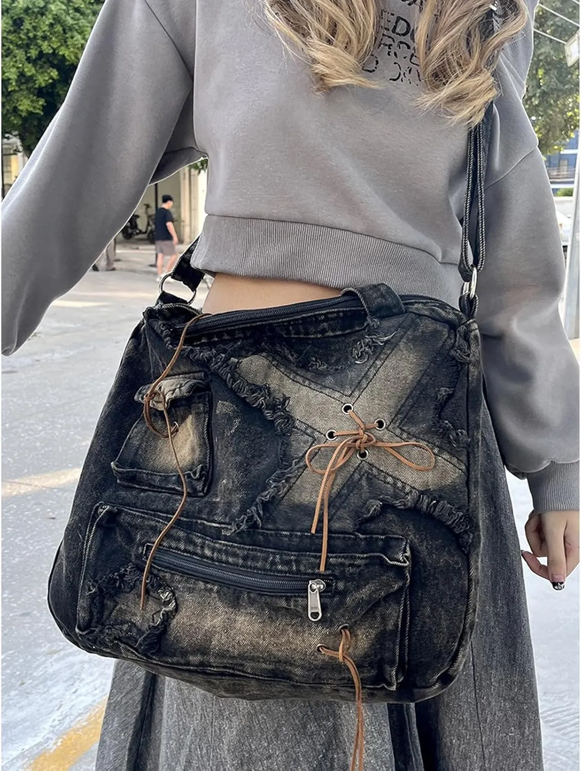 Women's Retro Y2K Denim Bag - Casual Wallet & Handbag with Large Capacity