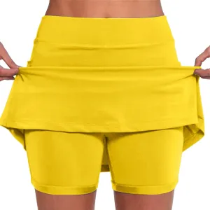 Womens Skorts with Pockets Tummy Control Plus Size Skorts High Waist Athletic Sports Pants Skirt Casual Shorts