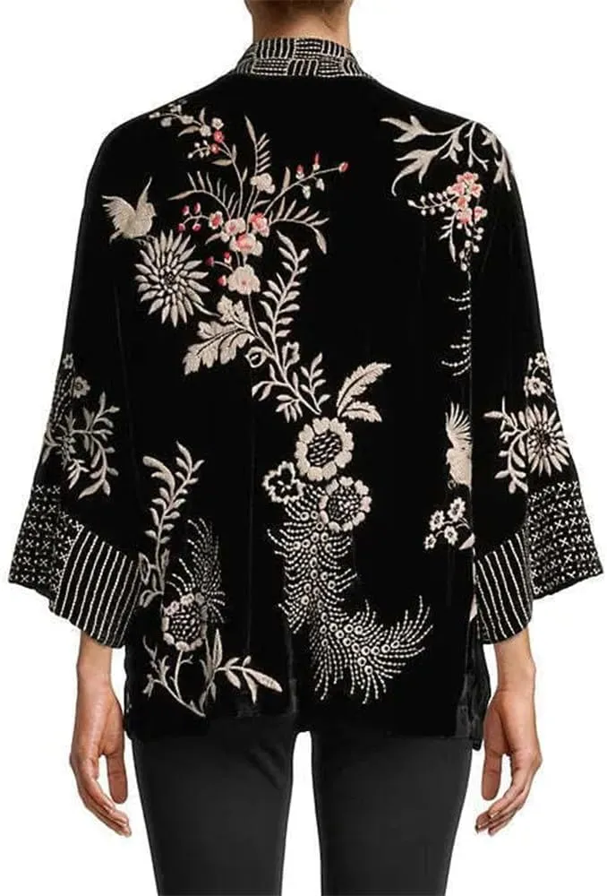 Women's Valentina Velvet Cropped Kimono
