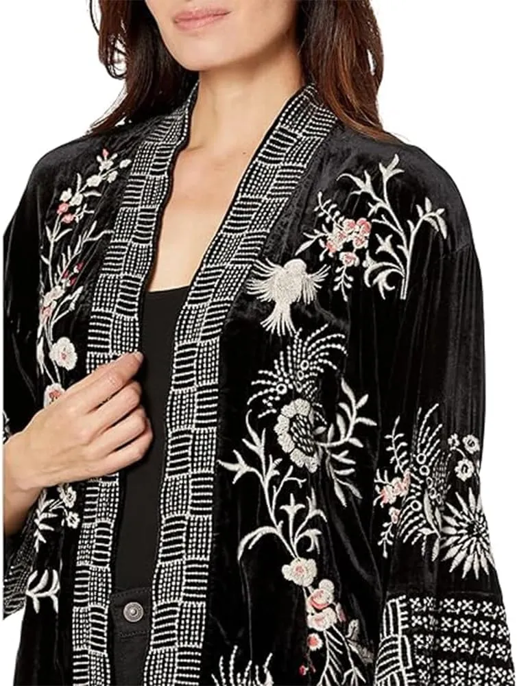 Women's Valentina Velvet Cropped Kimono