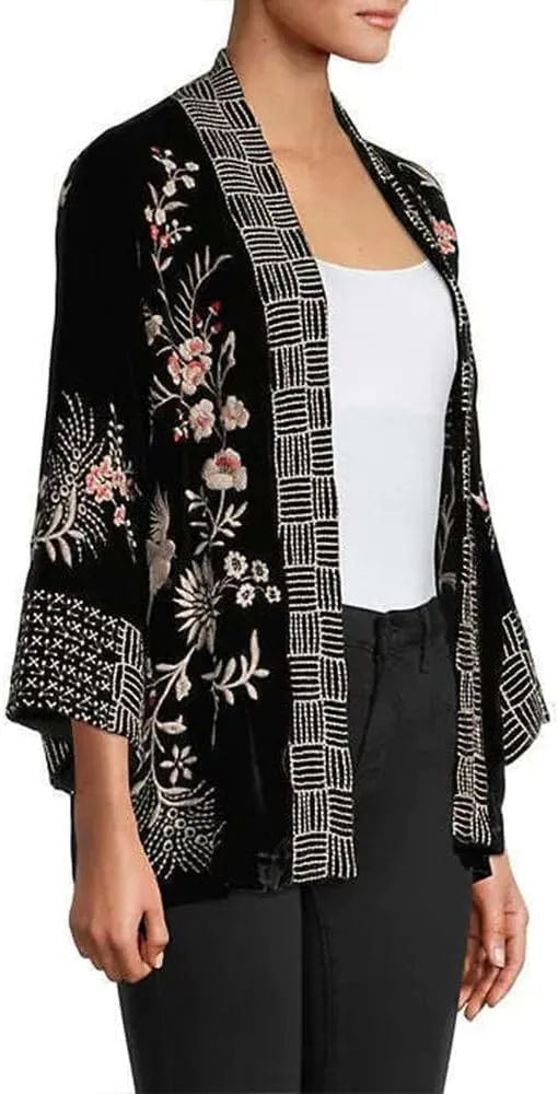 Women's Valentina Velvet Cropped Kimono