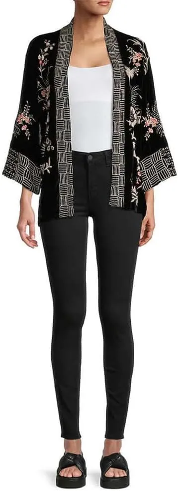 Women's Valentina Velvet Cropped Kimono