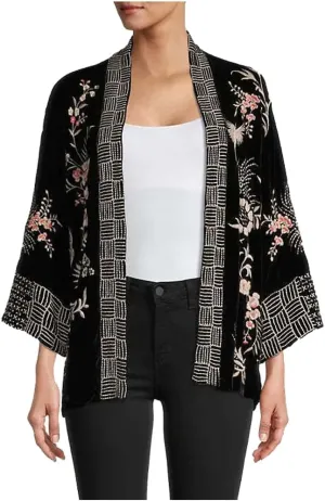 Women's Valentina Velvet Cropped Kimono