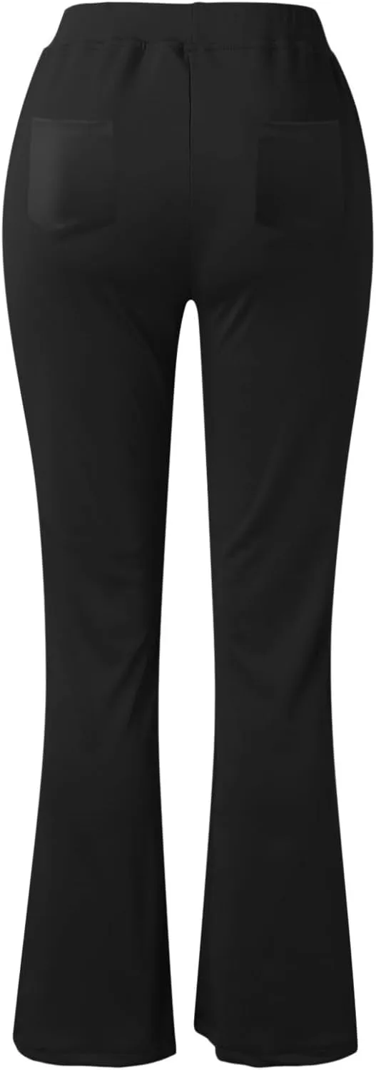 Work Pants for Women 2025 High Waist Stretch Soft Comfy Athletic Workout Yoga Pants Fashion Casual Business Trousers