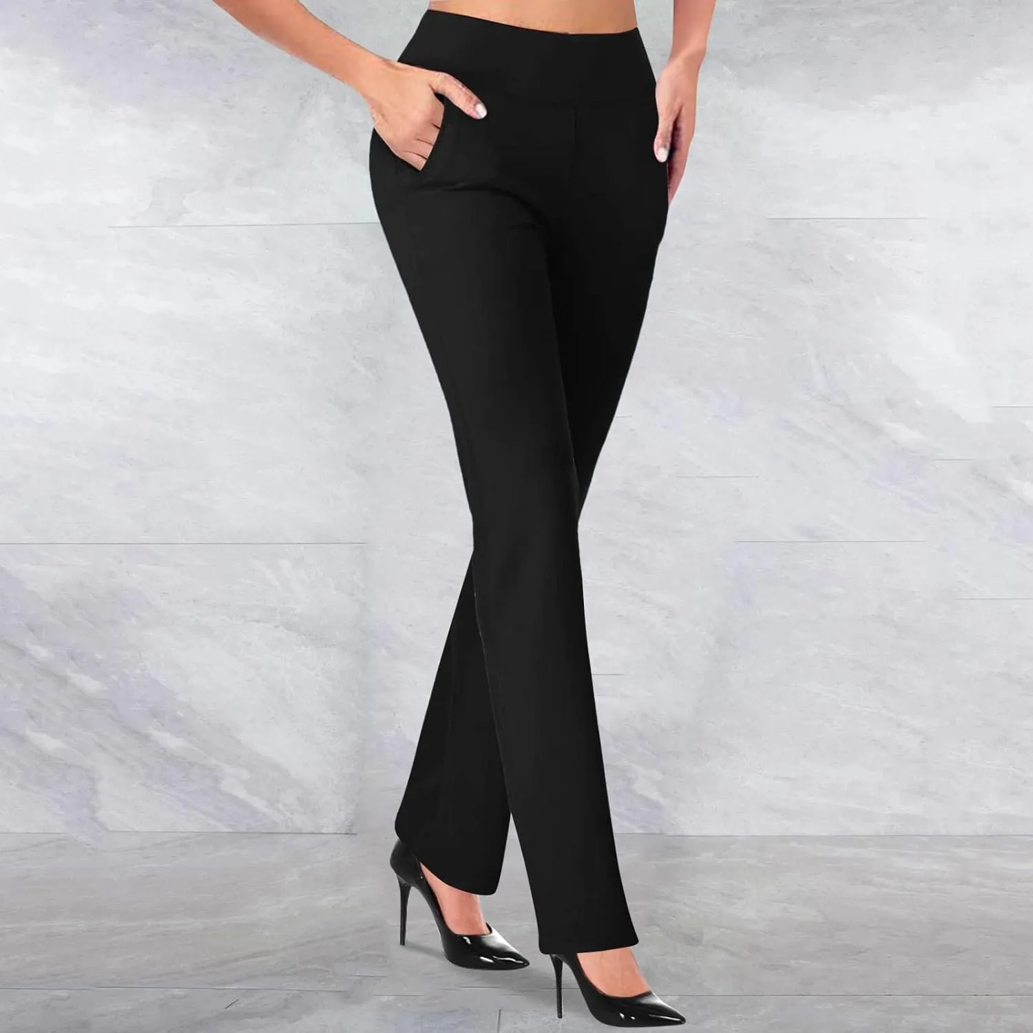 Work Pants for Women 2025 High Waist Stretch Soft Comfy Athletic Workout Yoga Pants Fashion Casual Business Trousers
