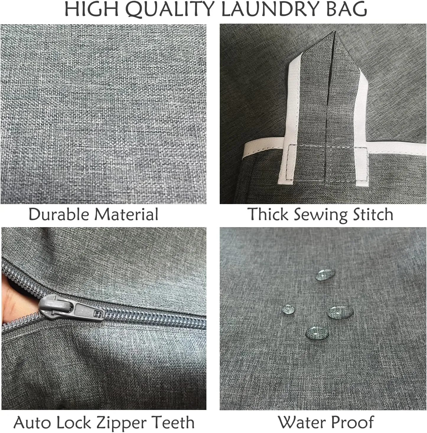 XL Hanging Laundry Hamper Bag, Door Hanging Hamper with Large Openging Hanging Laundry Hamper Storage Bag，Hanging Laundry Basket for Home, Dorm, or Travel(Heather Grey, 36x22 Inch)